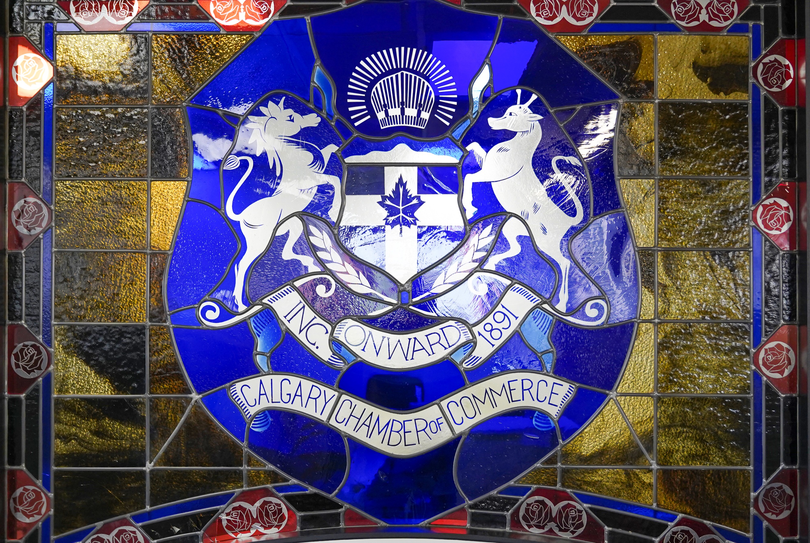 calgary chamber stained glass panel
